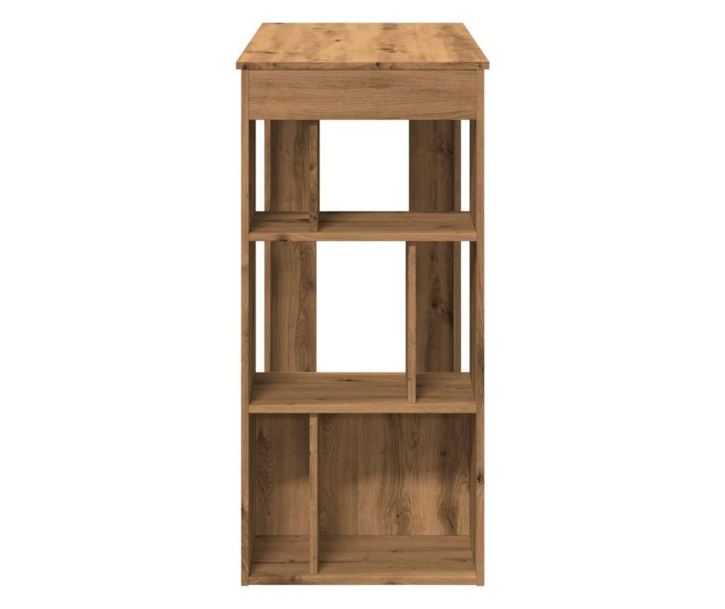 kézműves tölgy szerelt fa bárasztal tárolókkal 102x50x103,5 cm - 5