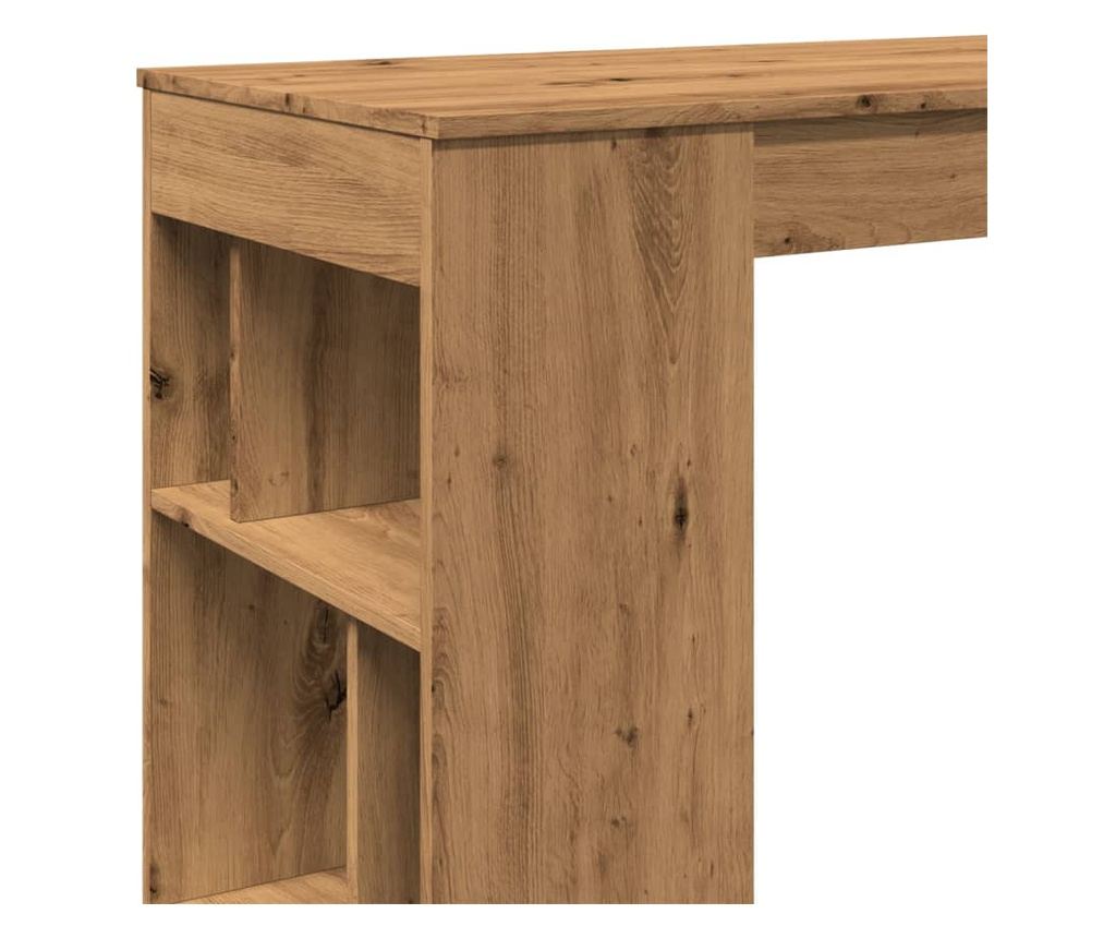 kézműves tölgy szerelt fa bárasztal tárolókkal 102x50x103,5 cm - 7