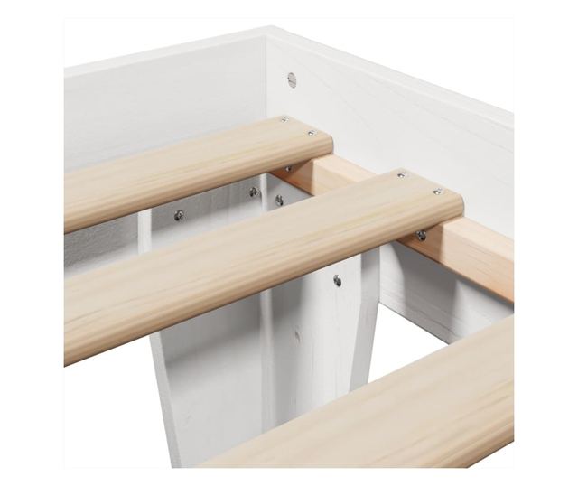 fehér tömör fenyőfa ágy matrac nélkül 90 x 200 cm