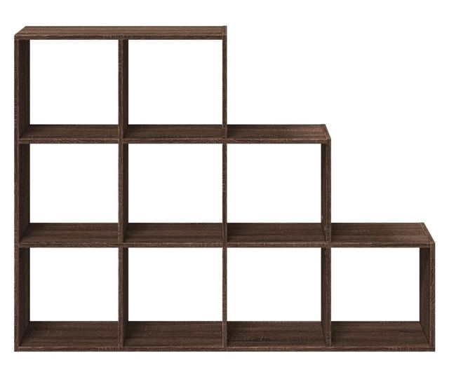 3 szintes barna fa elválasztó könyvespolc 137,5 x 29 x 103,5 cm