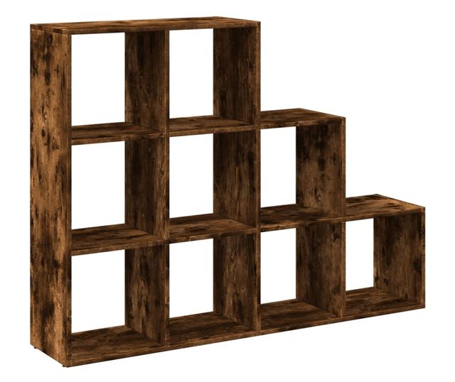 3 szintes füstös tölgy elválasztó könyvespolc 137,5x29x103,5 cm