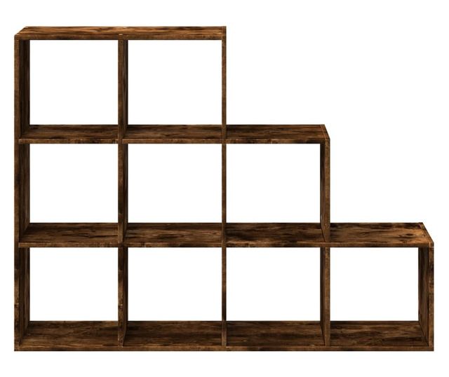 3 szintes füstös tölgy elválasztó könyvespolc 137,5x29x103,5 cm