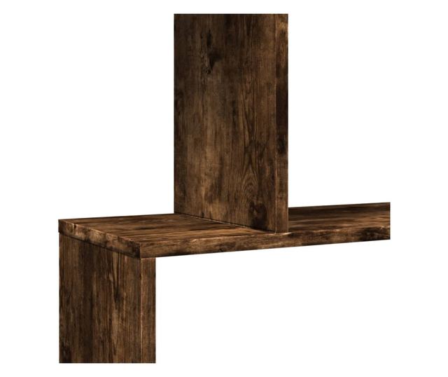 3 szintes füstös tölgy fa elválasztó könyvespolc 70x24x97 cm