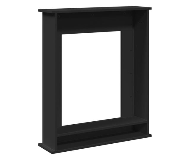 fekete szerelt fa kandallóburkolat 75 x 20 x 87,5 cm