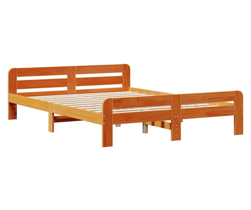 viaszbarna tömör fenyőfa ágy matrac nélkül 160 x 200 cm - 3