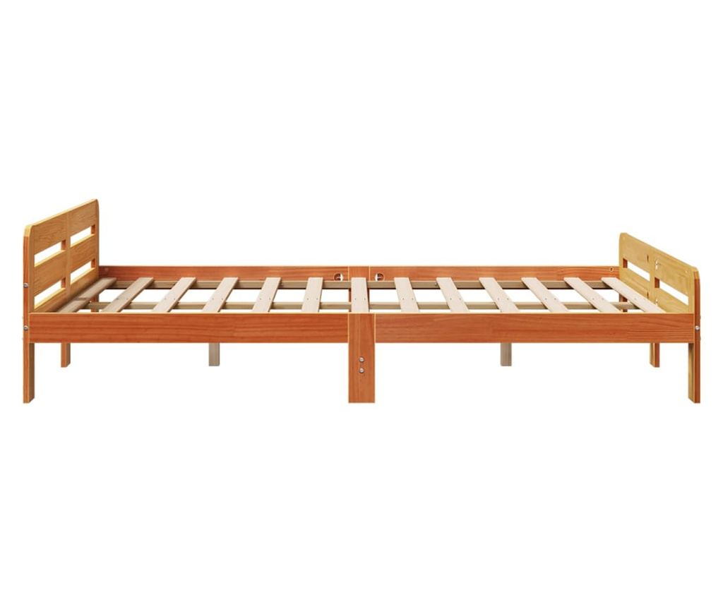 viaszbarna tömör fenyőfa ágy matrac nélkül 160 x 200 cm - 5