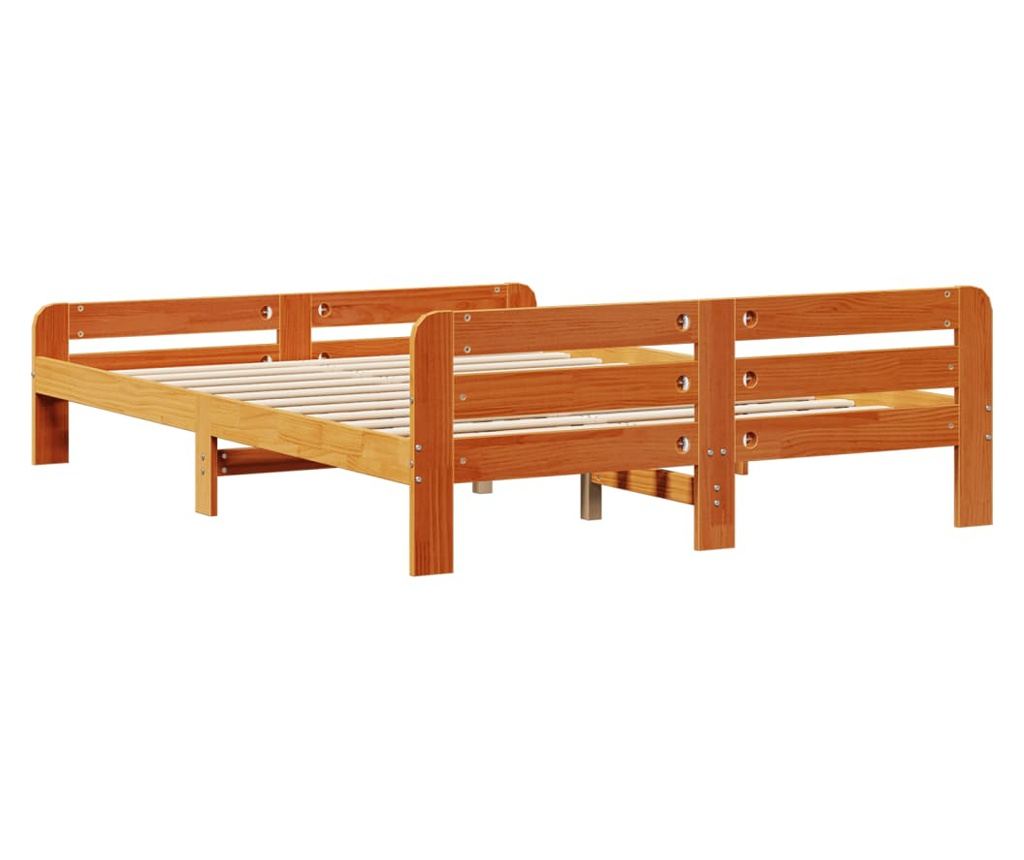 viaszbarna tömör fenyőfa ágy matrac nélkül 160 x 200 cm - 6