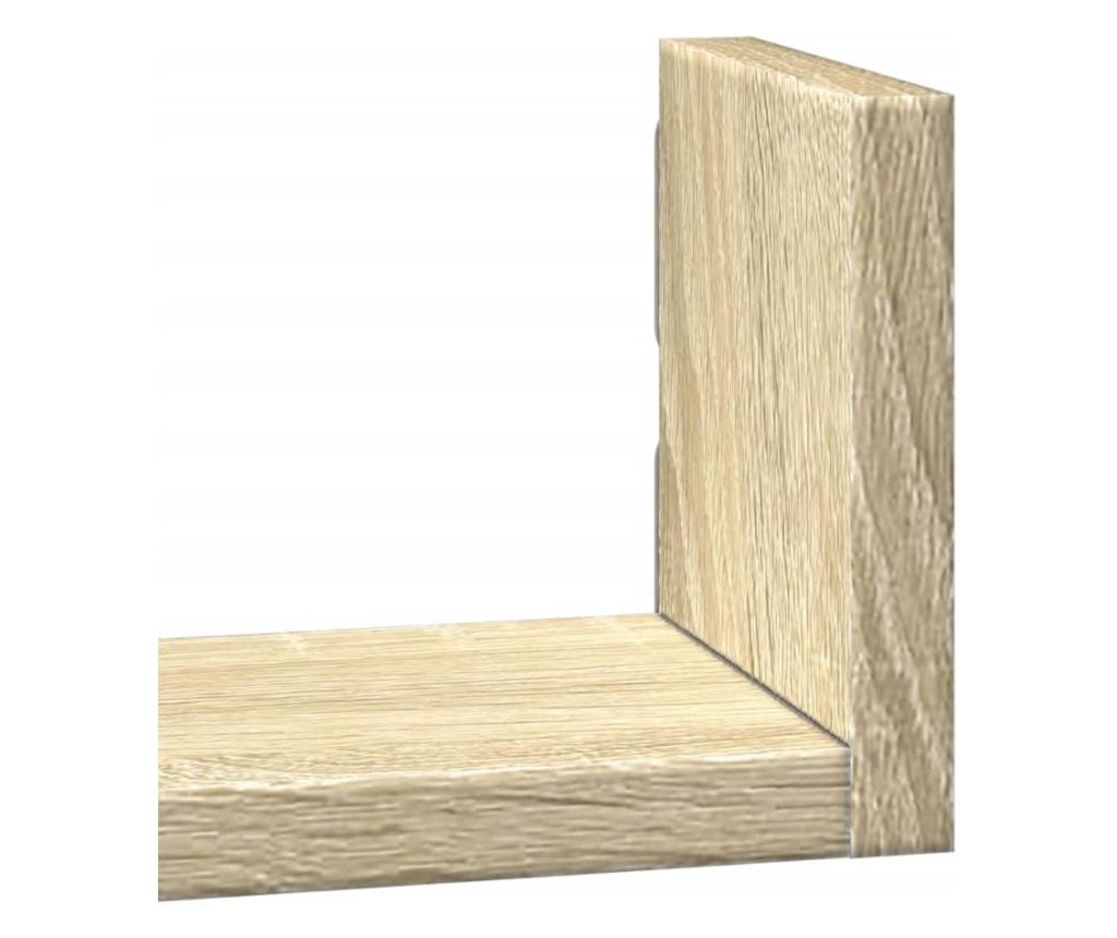 3 db sonoma tölgy színű szerelt fa fali polc - 7