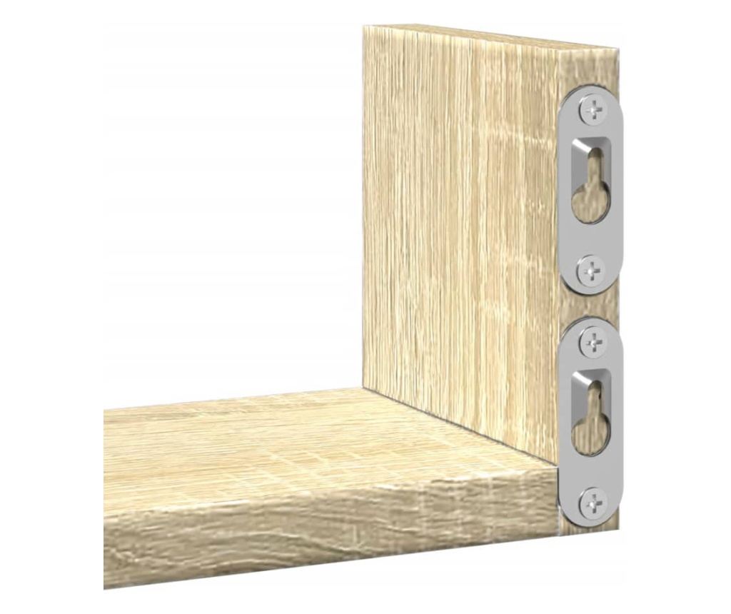 3 db sonoma tölgy színű szerelt fa fali polc - 8