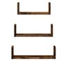 3 db füstös tölgy színű szerelt fa fali polc thumbnail 4