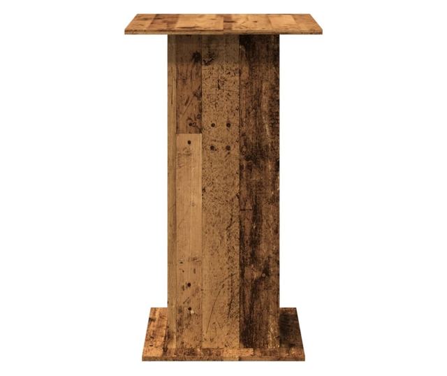 antik fa színű szerelt fa bárasztal tárolóval 60 x 60 x 102 cm