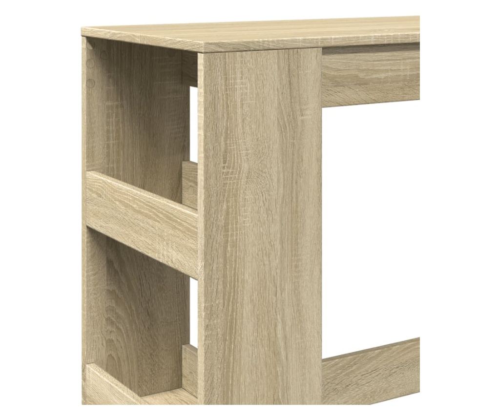 sonoma tölgy szerelt fa bárasztal tárolókkal 90 x 40 x 103,5 cm - 7