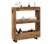 3 szintes antik fa színű szerelt fa keskeny tárolókocsi thumbnail 1