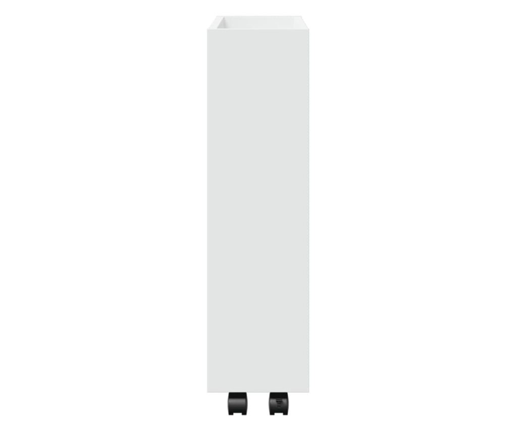 3 szintes fehér szerelt fa keskeny tárolókocsi - 5