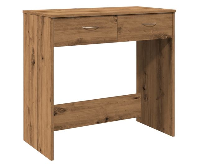 kézműves tölgy színű szerelt fa íróasztal 80 x 40 x 75 cm