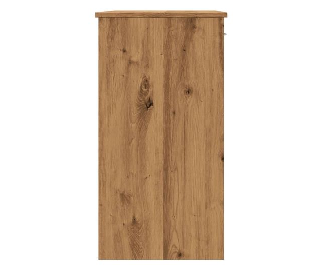 kézműves tölgy színű szerelt fa íróasztal 80 x 40 x 75 cm