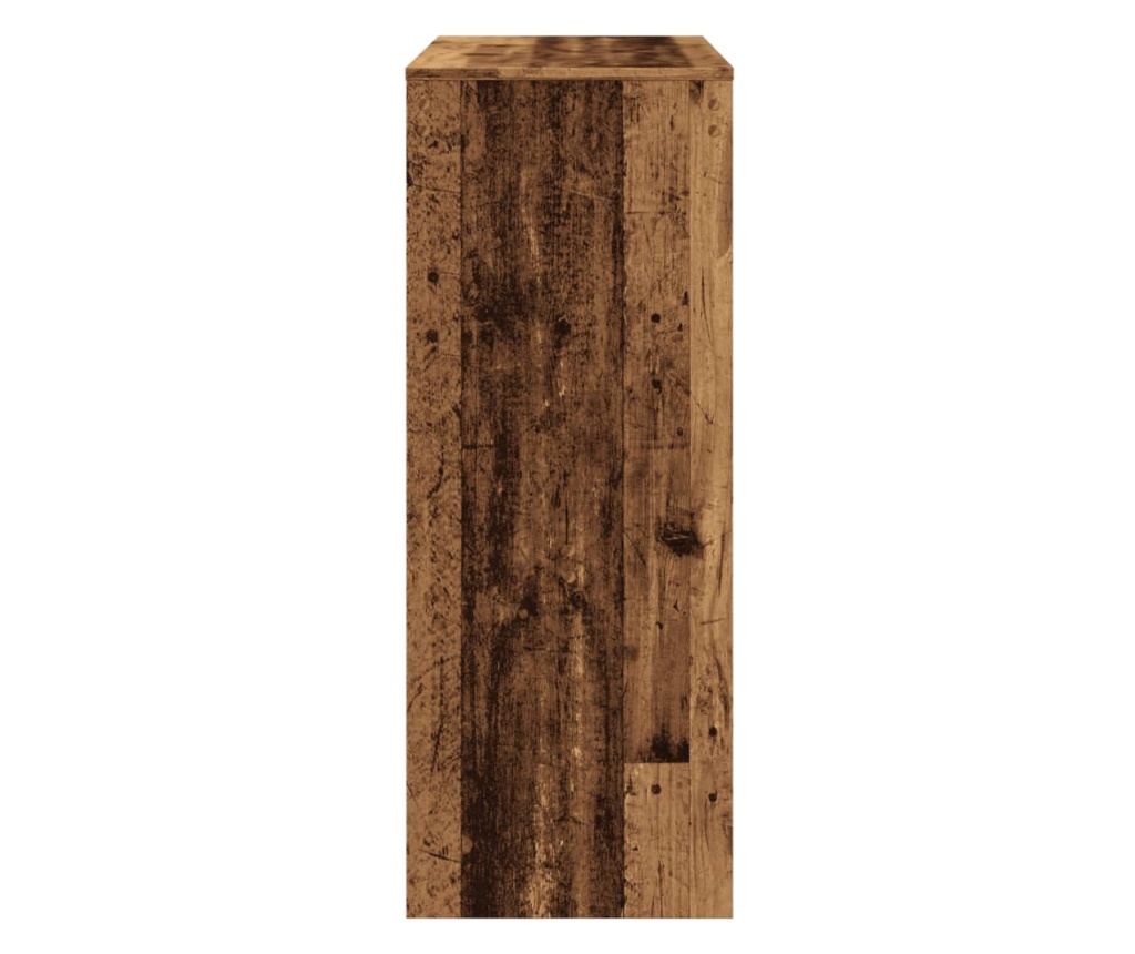 antik fa színű szerelt fa bárasztal tárolókkal 90x40x103,5 cm - 5
