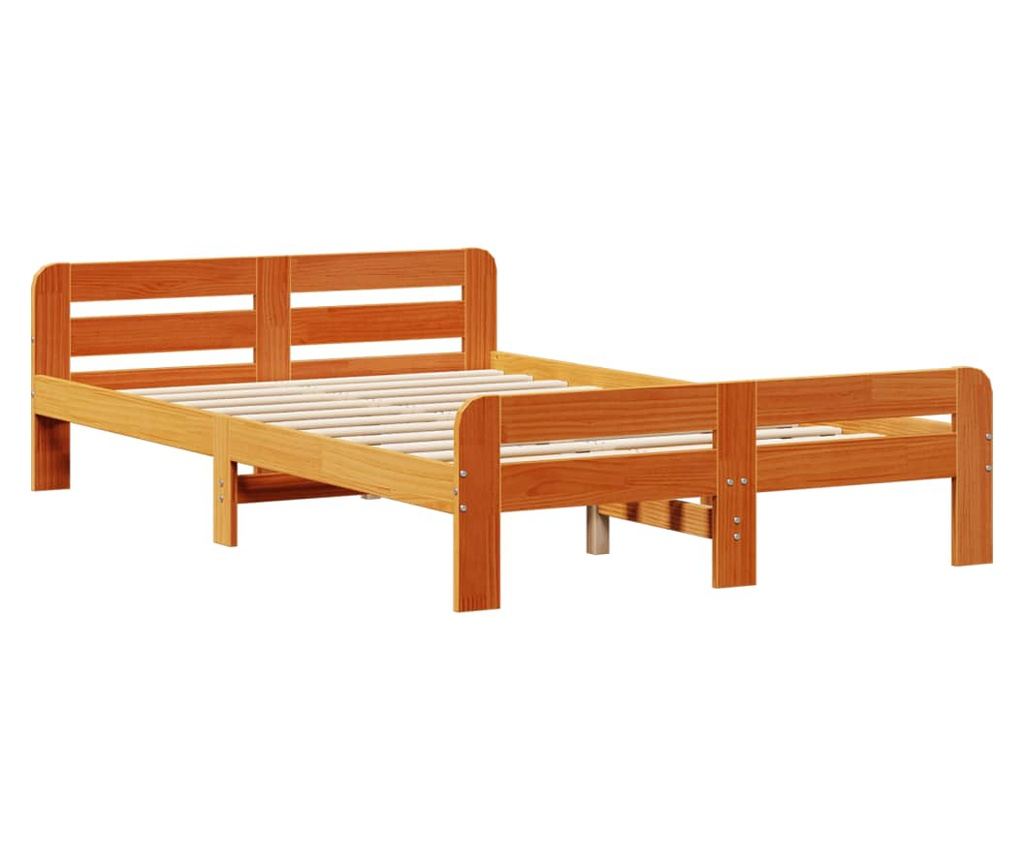 viaszbarna tömör fenyőfa ágy matrac nélkül 120 x 200 cm - 3