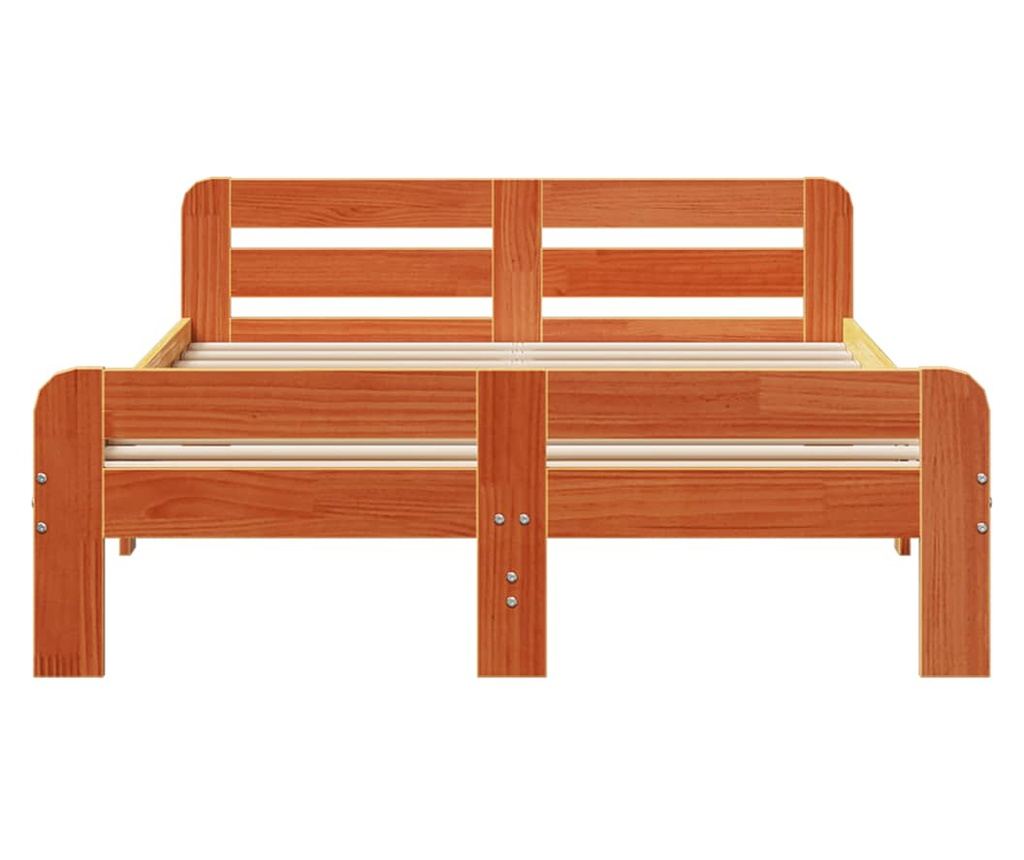 viaszbarna tömör fenyőfa ágy matrac nélkül 120 x 200 cm - 4