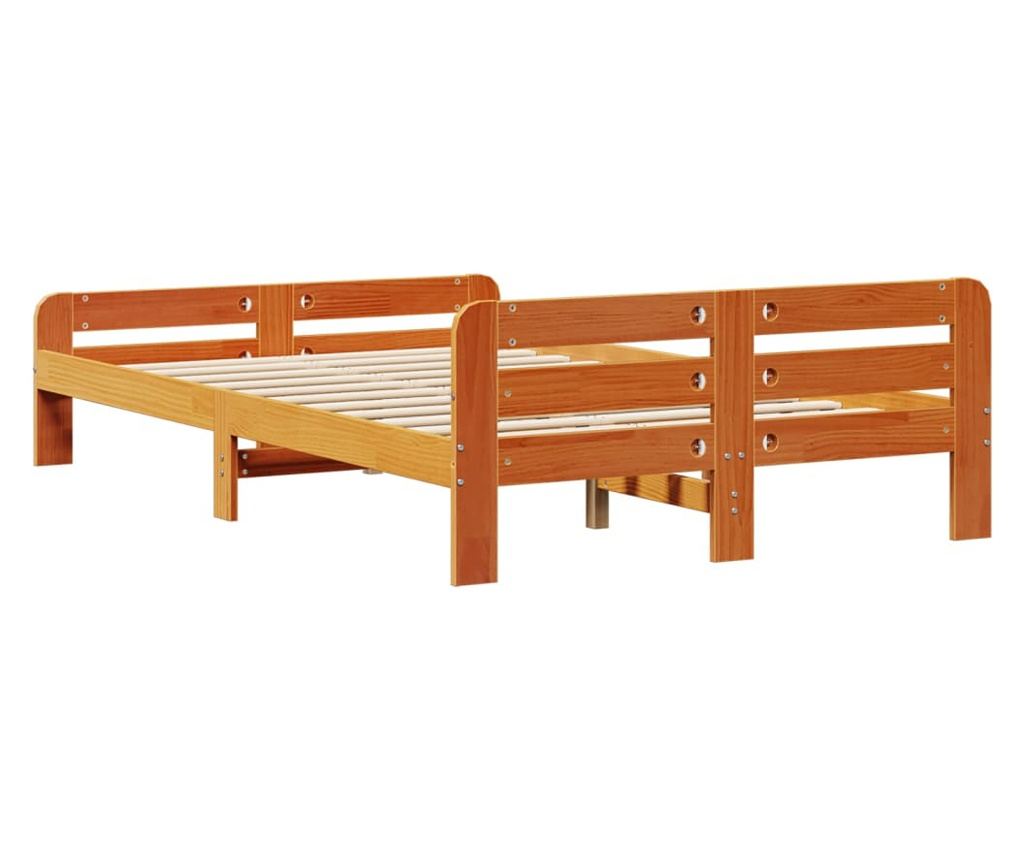 viaszbarna tömör fenyőfa ágy matrac nélkül 120 x 200 cm - 6