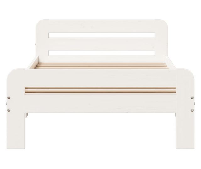 fehér tömör fenyőfa ágy matrac nélkül 90 x 200 cm