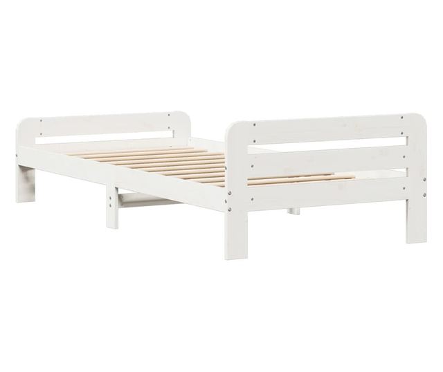 fehér tömör fenyőfa ágy matrac nélkül 90 x 200 cm