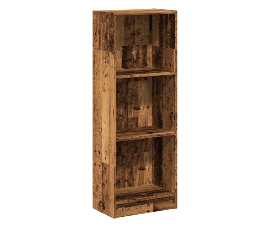 antik fa színű szerelt fa könyvespolc 40 x 24 x 109 cm - 2