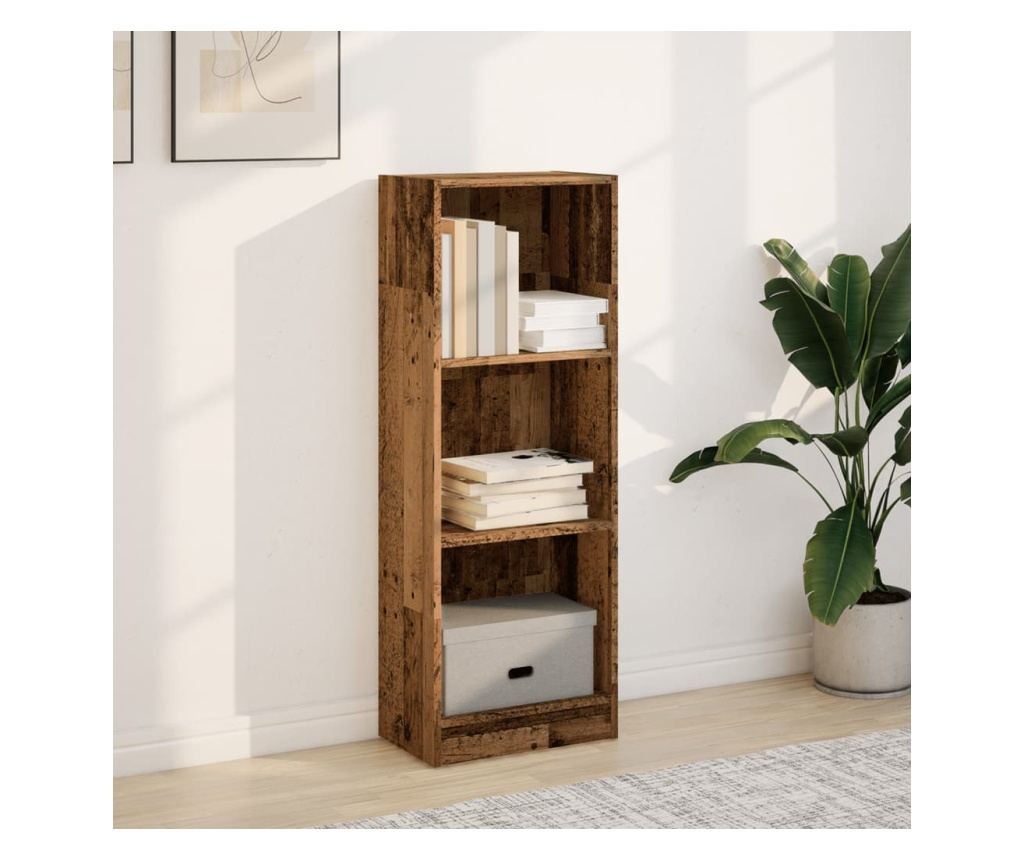antik fa színű szerelt fa könyvespolc 40 x 24 x 109 cm - 3