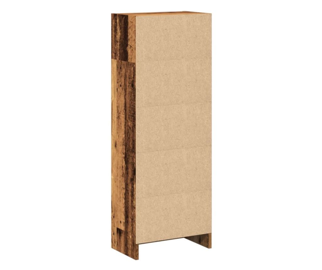 antik fa színű szerelt fa könyvespolc 40 x 24 x 109 cm - 6