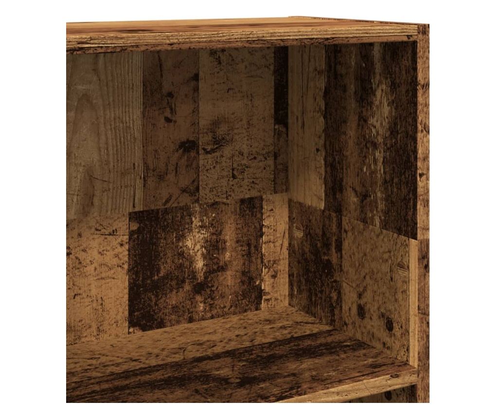 antik fa színű szerelt fa könyvespolc 40 x 24 x 109 cm - 7