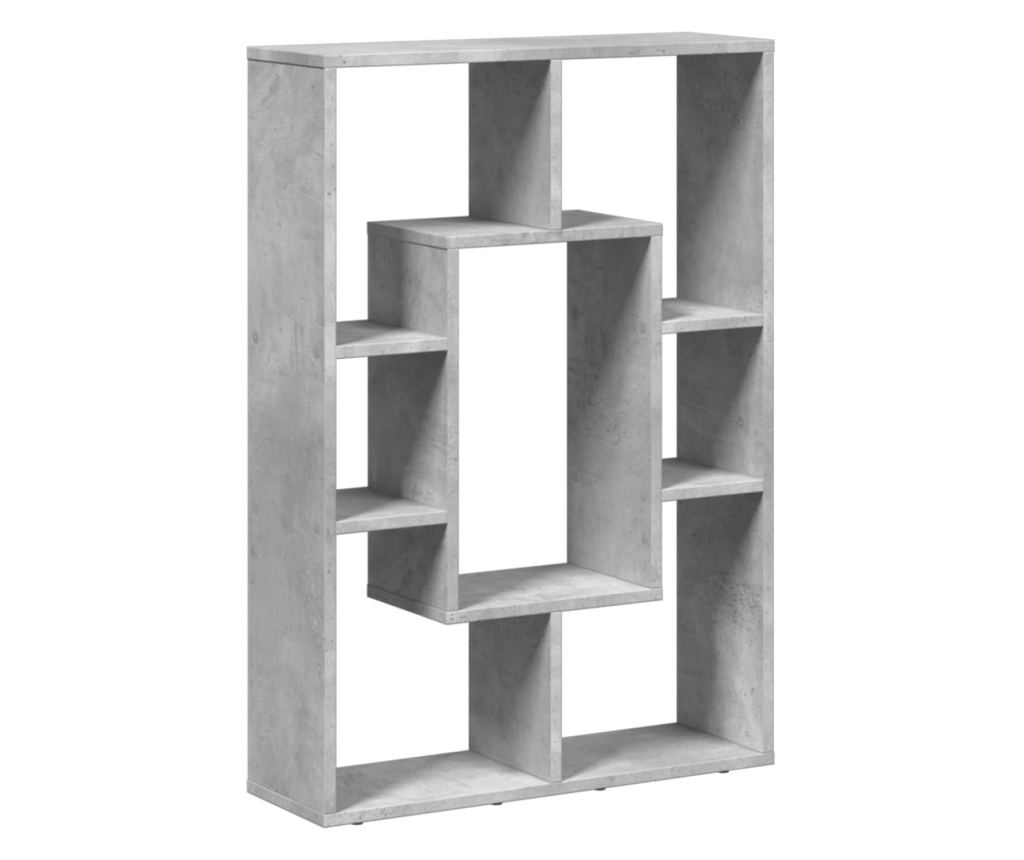 betonszürke szerelt fa könyvespolc 63 x 20 x 90 cm - 2