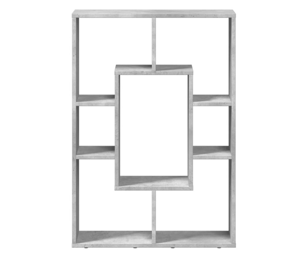 betonszürke szerelt fa könyvespolc 63 x 20 x 90 cm - 5
