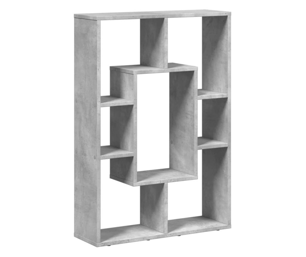 betonszürke szerelt fa könyvespolc 63 x 20 x 90 cm - 7