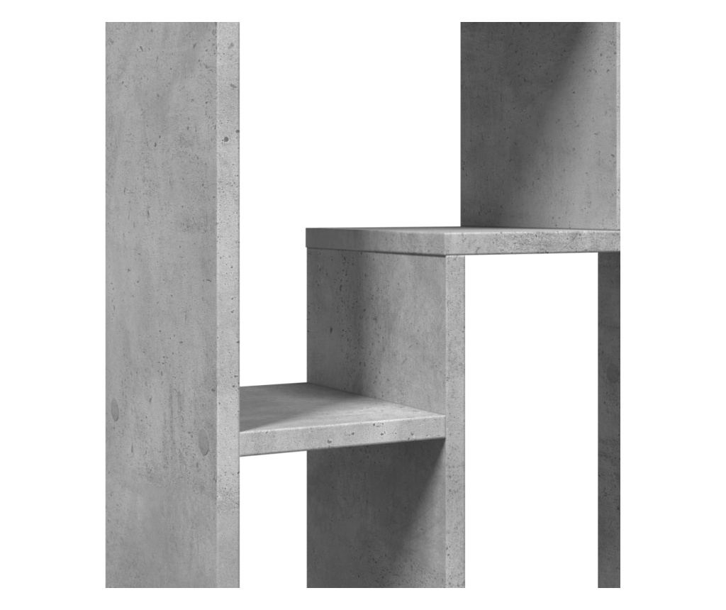 betonszürke szerelt fa könyvespolc 63 x 20 x 90 cm - 9