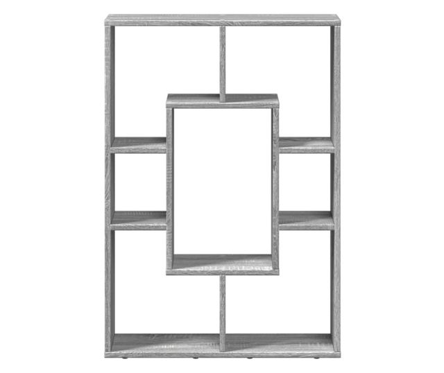 szürke sonoma színű szerelt fa könyvespolc 63 x 20 x 90 cm