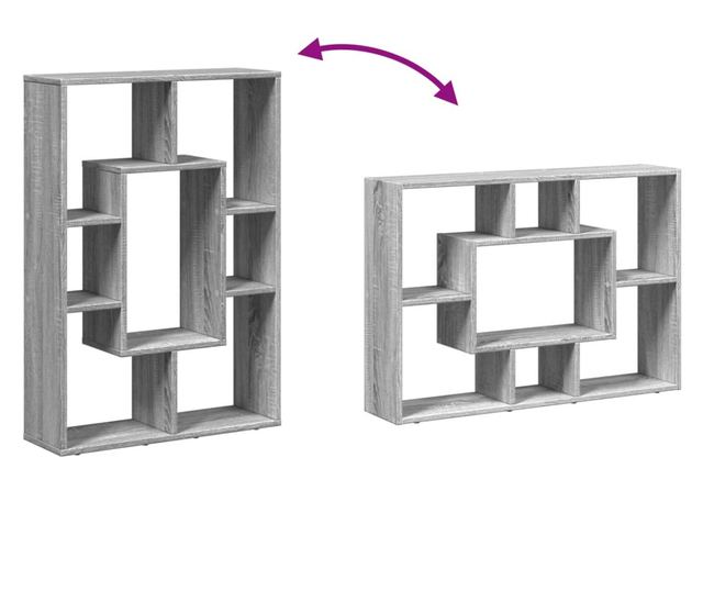 szürke sonoma színű szerelt fa könyvespolc 63 x 20 x 90 cm