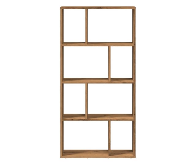 kézműves tölgy színű szerelt fa könyvespolc 60 x 20 x 120 cm