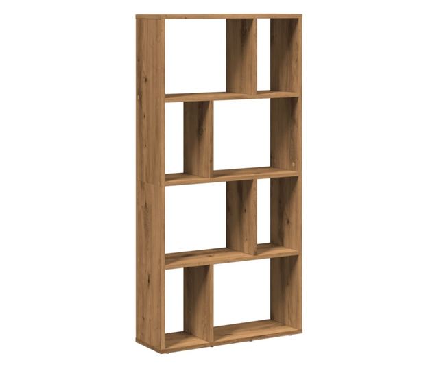 kézműves tölgy színű szerelt fa könyvespolc 60 x 20 x 120 cm