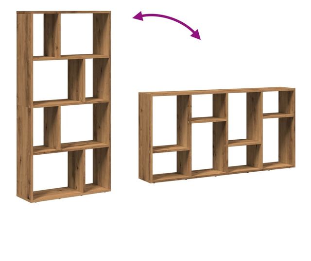 kézműves tölgy színű szerelt fa könyvespolc 60 x 20 x 120 cm