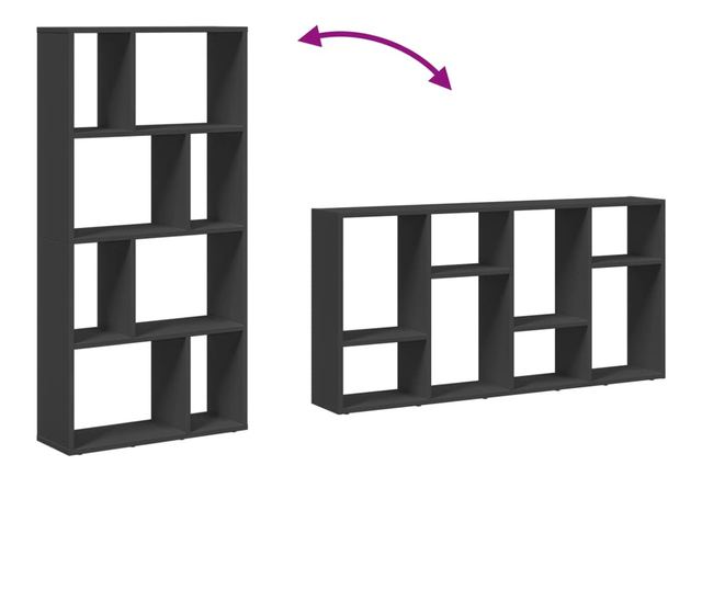 fekete szerelt fa könyvszekrény 60 x 20 x 120 cm