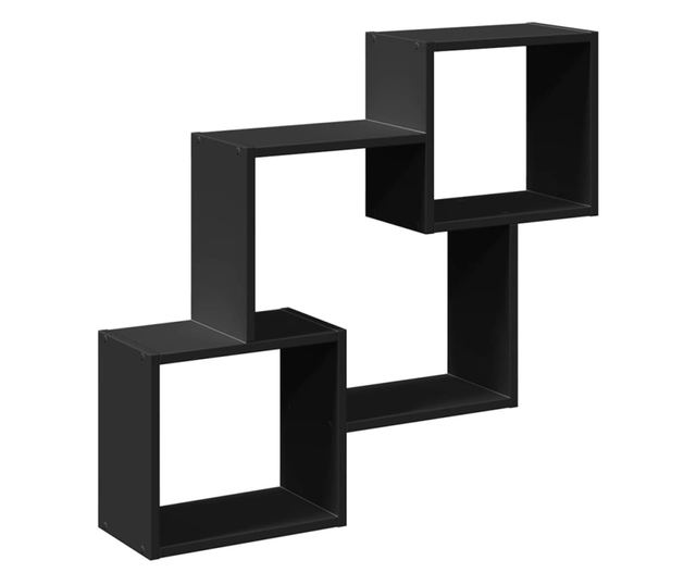 fekete szerelt fa faliszekrény 78 x 18 x 71 cm