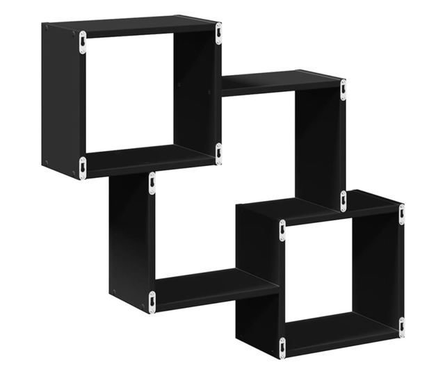 fekete szerelt fa faliszekrény 78 x 18 x 71 cm