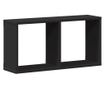 fekete szerelt fa faliszekrény 60 x 16 x 30 cm