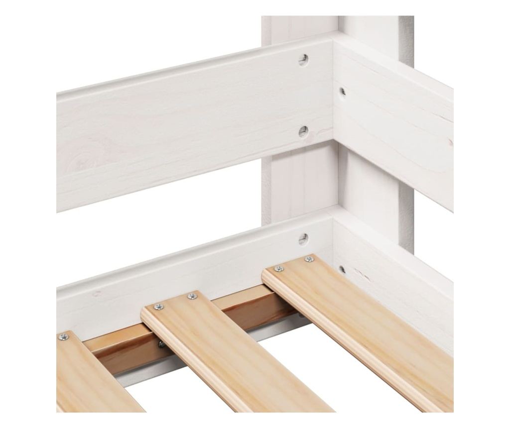 fehér tömör fenyőfa ágy matrac nélkül 90 x 200 cm - 7