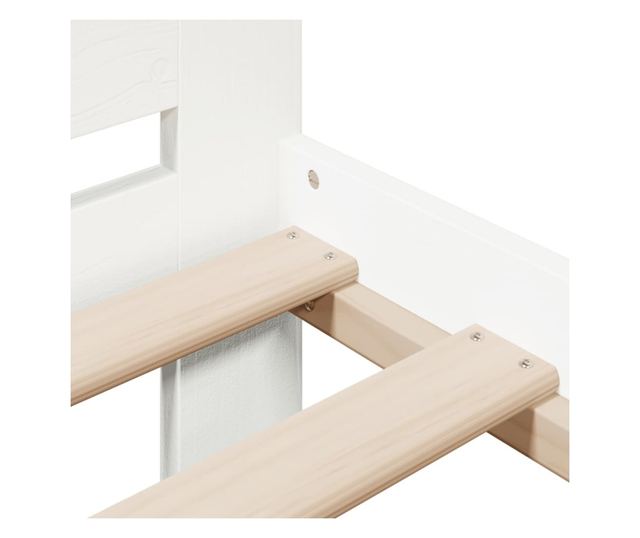 fehér tömör fenyőfa ágy matrac nélkül 90 x 200 cm