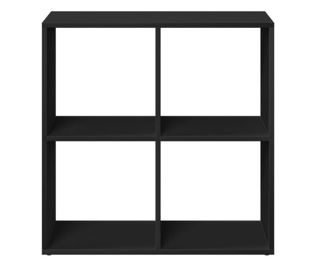 fekete szerelt fa térelválasztó könyvespolc 69,5x29x69,5 cm