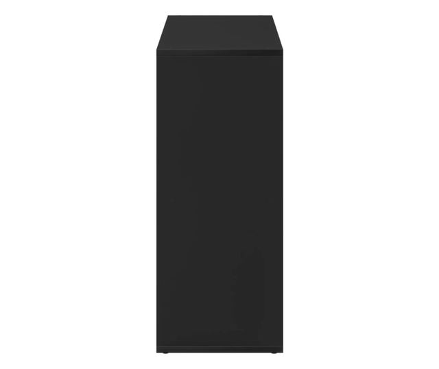 fekete szerelt fa térelválasztó könyvespolc 69,5x29x69,5 cm