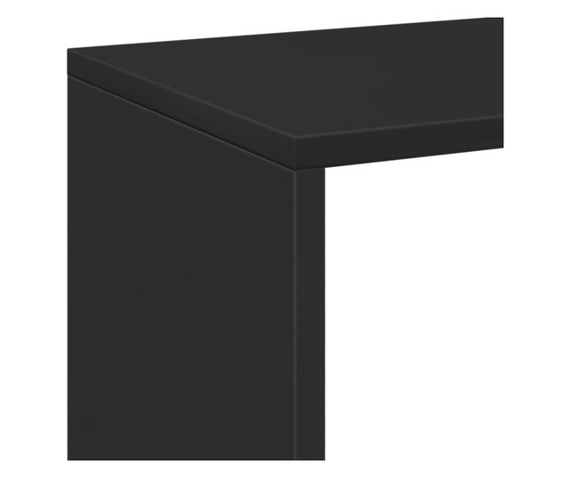 fekete szerelt fa térelválasztó könyvespolc 69,5x29x69,5 cm