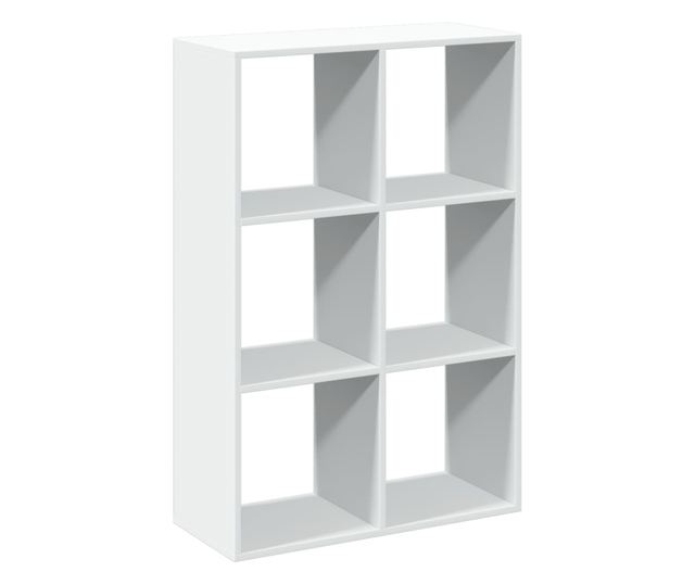 fehér szerelt fa térelválasztó könyvespolc 69,5x29x103,5 cm