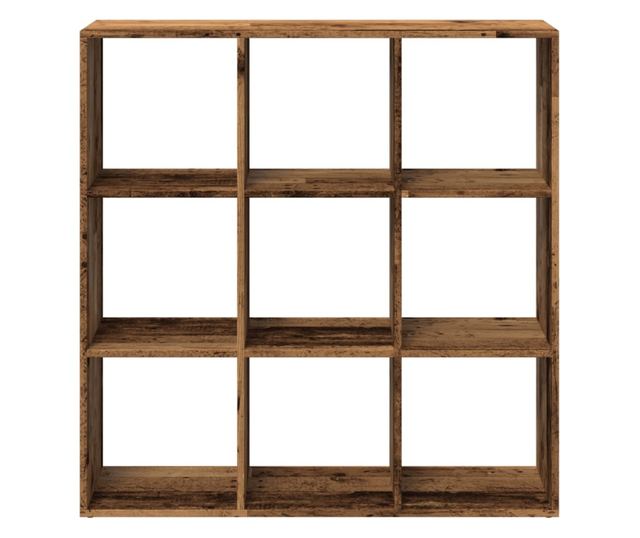 antik fa színű fa térelválasztó könyvespolc 102x29x103,5 cm